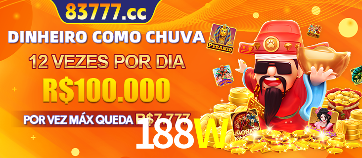Banner do programa de recompensas Recomende para amigos do 188W, detalhando os bônus por convidar amigos, com prêmios que chegam a R$288.888.